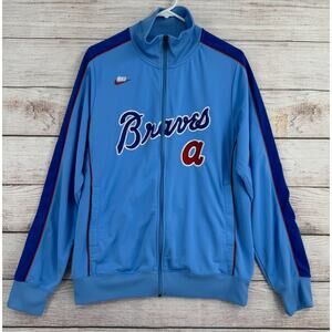 Nike Cooperstown Atlanta Braves Full Zip Warmup Jacket Adult Large Light Blue